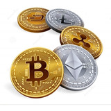 4 Moedas Colecionável Bitcoin Ethereum Litecoin Xrp Outros