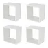 4 Nichos Quadrado Quarto Parede Branco 30x30x10 Mdf Suporte 