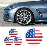 4 Peças De Adesivos De Tampa De Centro De Roda Com Bandeira Americana – Decalques Universais De Emblema De Carro De 56 Mm, Acessórios De Calotas E Design Patriótico Dos Eua, Compatível Com Toyota,