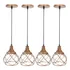 4 Pendentes Aramado Esfera Balonê Cobre Rose Gold Regulável