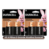 4 Pilhas D Duracell Alcalinas ( 2 Pack)