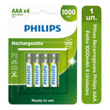 4 Pilhas Recarregavel Philips