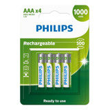 4 Pilhas Recarregavel Philips