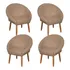 4 Poltronas Decorativa Estofada Pé Palito Confortável Sala