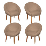 4 Poltronas Decorativa Estofada