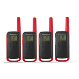4 Radio Comunicador Motorola Walk Talk T210 Br Longo Alcance Bandas De Freq ência Uhf Cor Preto Homologado