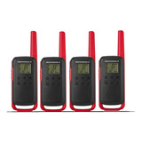 4 Radio Comunicador Motorola Walk Talk T210 Br Longo Alcance Bandas De Freqüência Uhf Cor Preto Homologado