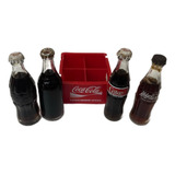4 Raras Mini Garrafinhas Coca-cola + Mini Engradado