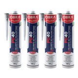 4 Unid Selantes Poliuretano Pu 40 Cibra Flex Branco