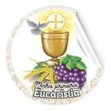 40 Adesivos Personalizados 1ª Comunhão Eucaristia 3x3cm Mod1