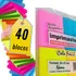 40 Blocos Recados Cole Fácil Neon 38x50mm 100 Folhas Cores: Rosa Azul Laranja Amarelo Imprimaster