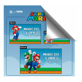 40 Etiquetas Escolar Personalizada Menino Super Mario Bros