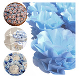 40 Forminhas Para Doces Finos Casamento Modelo Flor Cor Azul Aqua