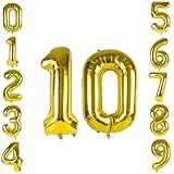 40 Inch Number Balloon 10 Number Balloons Gold Large Giant Digital 10 Foil Helium Balloons For 10th Birthday Party Celebration Decorations Supplies 10 Wedding Anniversary