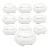 40 Mini Porta Joias Redondo 4 5cm Porcelana Branca