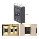 4x Arandela Solar Slim 2 Focos Luminaria Parede Externa Ip65 Estrutura Branco Quente 1 2v