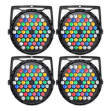 4x Refletor Canhão Led Par 64 Rgbwa 60 Leds 3w Dmx Strobo Dj 110/220v