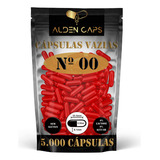 5 000 Cápsulas Vazias De Gelatina Vermelhas N  00  1000mg  Cor Vermelha