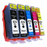5 Cartuchos 670xl Deskjet Ink Advantage 4615 5525 4625 3525