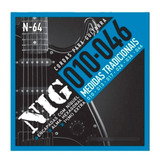 5 Encordoamentos Para Guitarra Eletrica Nig 010/046 N64