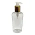 5 Frasco Pet Oval 200ml Cristal + Válvula Pump Luxo