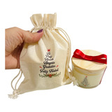 5 Kit Lembrança Presente De Natal Vela Com Saquinho
