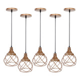 5 Lustre Pendente Aramado