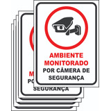 5 Placas Ambiente Monitorado Por Câmeras De Segurança Ps 1mm