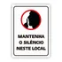 5 Placas Mantenha O Silêncio Neste Local 18x25 Cm