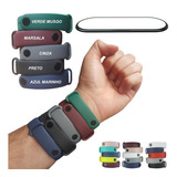 5 Pulseira Para Relógio Miband7 Mi Band 7 Mi7 + Película 3d Cor Verde-escuro / Marsala / Chumbo / Azul Marinho / Preto Largura 15 Mm