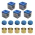 5 Virolas E 5 Solas 11mm   5 Giz Platinum Azul P  Sinuca
