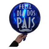50 Balão Redondo Metalizado 45cm Feliz Dia Dos Pais Bigode 