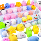 50 Bolinha Anti Stress Squishy Coleção Mochi Bixinhos Macio Cor Sortida