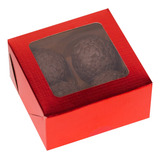50 Caixa Com Visor 4 Doces Brigadeiro E Presentes