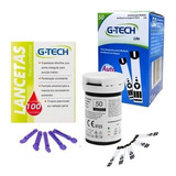 50 Fitas Tiras Reagentes G tech Lite Glicemia Mais 100 Lancetas