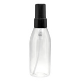 50 Frascos Pet 100 Ml Redondo Válvula Spray Preta