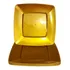 50 Pratos Acrílico Quadrado Refeição 22cm Dourado Ouro