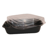 50 Unid Bandeja Forneável Com Tampa 800 Ml G240 Galvanotek