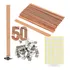 50 Unid  Pavio De Madeira   50 Ilhos De Metal Para Velas Eco
