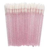 500 Pincel aplicador Descartável De Batom Gloss Cor Rosa gliter