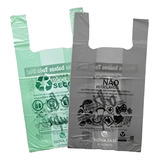 500 Sacolas Plástica Biodegradável 48x55 Cinza Ou Verde