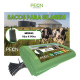 500un Saco Para Silagem 52x110 200 Micras 500 Abraçadeiras Cor Verde