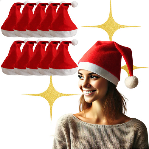 50x Gorros Touca De Papai Noel Para O Natal Preo Atacado