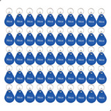 50x Chaveiro Proximidade Tag 125khz Linear Hcs Nice Azul