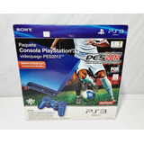 57- Playstation 3 Slim Azul Metálico Versão América Latina Ps3 Slim