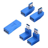 5pcs Usb Macho Para Fêmea Cabo De Extensão 90 Graus Direita