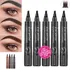 5x Caneta Delineadora Sobrancelha Fio A Fio Prova D água 24h Bella Boutique Cor  5 Preto
