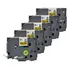 5x Fita Compativel P/ Brother Tze 651 Tzc-651 Amarela 24mm