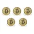 5x Moedas Comemorativa Bitcoin Cor Dourada Para Colecionador