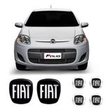 6 Adesivos Emblemas Fiat Preto Palio 2012/2017